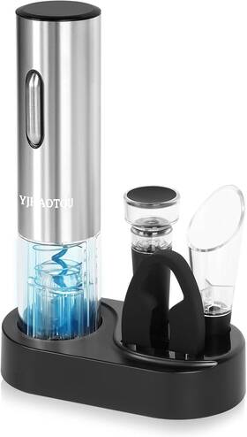 Yjhaotou Rl-bgs-2 Electric Wine Bottle Opener -the Gift Set Includes A Charging Silver