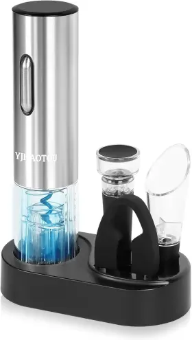 Rl-bgs-2 Yjhaotou Electric Wine Bottle Opener -the Gift Set Includes A Charging Silver