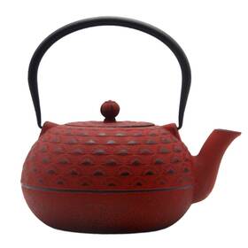 Yjx 1800ml-teapot-002 60.9 Fl Oz Cast Iron Teapot Large Kettle For Stove Top Red With Stainless Steel