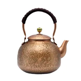 2000ml-pattern-2 Yjx Copper Tea Kettle For Stovetop Japanese Style Non-coating Pure Teapot