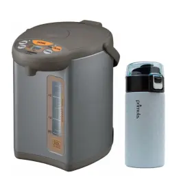 Cdwcc30-k2 Zojirushi Cd-wcc30 Micom Water Boiler And Warmer 101 Oz. Silver Dark Brown Bundle Wi