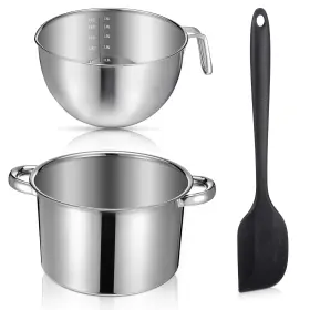 0rr3jvix Zyghjort 702255 1 3-piece Double Boiler Chocolate Melting Pot 2500ml 4000ml Spatula Silver