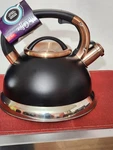 Mr Coffee Stainless Steel Whistling Tea Kettle 2.5 Q Brushed Silver Black Handle New. Price: $25.00.