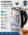 Chefman Custom-temp 1.8L Digital Electric Glass Kettle Tea Infuser Stainless New. Price: $65.98.