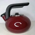 Kitchenaid Stainless Steel Enamel Red Whistling Tea Kettle 2 Quart Vguc Bh Used. Price: $27.99.