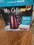 Red Mr Coffee Stainless Steel Electric Kettle Pot 1.7 Liter Or 7.2 Cups Auto New. Price: $21.99.