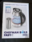 Chefman Custom-temp 1.8L Glass Electric Kettle, Digital Control, 1500W New. Price: $24.95.
