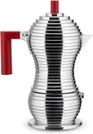 Alessi MDL02/3 B Pulcina Stovetop Espresso Coffee Maker Cups, Silver/red New. Price: $89.95.