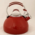 Kitchenaid Red Enamel Tea Kettle Stainless Whistling Stove Top Pot Used. Price: $24.99.