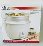 Elite Gourmet ERC-010ST Maximatic 10-CUP Rice Cooker W/ Steamer Glass Lid White New. Price: $42.99.