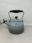 Chantal Tea Kettle, Vintage Series, Enamel On Steel, Whistling (fade Grey) Open. Price: $89.95.