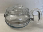 Vintage Pyrex Flameware Cup Glass Teapot 8446-B Blue Tint Mint Complete 8336 New. Price: $71.21.