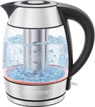 Chefman Glass Electric Kettle With Tea Infuser, Keep Warm, 1.8L 1500W New. Price: $75.99.