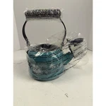 Creuset Demi Kettle Teal Blue Floral Crane Enamel On Steel 1.1L 1.25 Qt New. Price: $99.99.