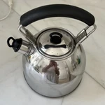 Copco Kettle Stainless Steel Whistling Silver W/black Used. Price: $10.00.