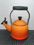 Creuset Enamel On Steel Whistling Tea Kettle 1.25 Qt Flame Orange Classic Used. Price: $24.99.