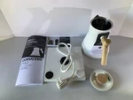 Fellow Corvo Ekg Pro Matte White W/ Maple Handle Electric Pour-over Kettle Open. Price: $124.99.