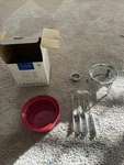 Chantal Fun Fondue Red 3C. Stainless Steel Stand & Forks New / Opened Box. Price: $20.00.