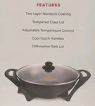 Electric Wok Nonstick Adj Temp Glass Lid Cool Touch Handles By Chefs Counter New. Price: $21.27.