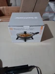 Toastmaster Electric Skillet. Nonstick, Tempered Glass Lid, Black. Small Open. Price: $12.99.