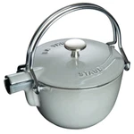 Staub Cast Iron 1-QT Round Tea Kettle Graphite Grey, Made In France New. Price: $217.02.