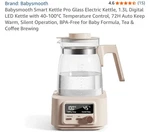 Babysmooth Smart Kettle Pro Glass Electric ,1.3L Digital Led New. Price: $56.00.