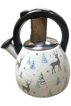 Temp-tations Seasonal 2.6-QT Enamel Steel Tea Kettle Deer New. Price: $34.99.