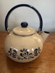 Vtg 90S Pfaltzgraff Folk Art Tea Kettle Porcelain Enamel On Steel Farmhouse Used. Price: $30.00.