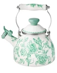 Pioneer Woman Agatha 2 Quart Tea Kettle Enamel Steel Floral Green New. Price: $72.00.