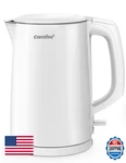 Comfee' 1.5L Electric Kettle, Double Wall, Stainless Steel, Fast Boil, Auto-off New. Price: $55.37.