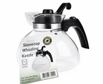 Stovetop Glass Whistling Tea Kettle 12 Cup Schott Duran Cafe Brew Nwt New. Price: $34.15.