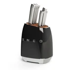 Smeg KBSF01BL 7PC Knife Block Set Black W/ Stainless Steel Handles (open Box). Price: $449.97.
