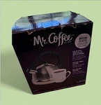 Mr Coffee Stainless Steel Whistling Tea Kettle 2.2-QUART New With Torn Box Open. Price: $24.50.