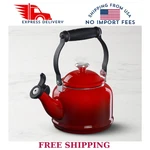 Creuset Enamel On Steel Demi Tea Kettle With Metal Finishes, 1.25 Qt., Cerise New. Price: $53.40.