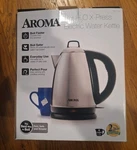 Aroma Hot H20 X-press 6-CUP Stainless 1.5L Cordless Electric Kettle AWK-115S Open. Price: $24.95.