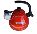 Creuset 1.6 Qt Chrysenth Red Kettle Holiday Decal White Script Gold Stars New. Price: $91.99.
