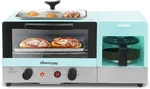 2 Slice 9.5" Griddle With Glass Lid 3-IN-1 Breakfast Center Station Toaster Oven New. Price: $58.91.