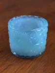 Vintage Degenhart Aqua Blue Glass Salt Cellar Daisy & Button Pattern Used. Price: $19.99.
