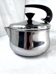 Vtg Farberware 2QT. Tea Kettle Pot Lid Stainless Steel Swoop Handle Stovetop Mcm Used. Price: $38.99.