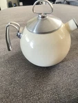 Chantal Ball Tea Pot Kettle Enamel Stainless Steel Handle Whistle Vintage Used. Price: $30.00.