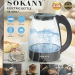 Sokany SK-09047 Electric Kettle 2.0L 1500W Glass Led Lamp 360 Swivel Base New. Price: $23.99.
