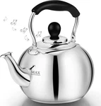 Stovetop Tea Kettle With Whistle - 2.0 Quart 18/8 Stainless Steel Pot For Ga New. Price: $43.34.