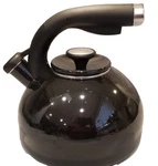 Circulon Whistling Tea Kettle Pot Enamel 2 Quart 8 Cups Black Shiny Flip Spout Used. Price: $18.95.
