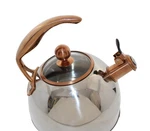 Viking 3PLY Stainless Steel Whistling Tea Kettle 2.6 Quart Silver Copper Mirror Used. Price: $82.80.