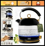 Stainless Steel Electric Kettle - Glass, Auto Shut Off, Keep Warm, 1500W, Temp New. Price: $199.99.