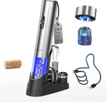 Circle Joy Electric Wine 7-IN-1 Set With Charging Base, Stainless Steel New. Price: $61.43.