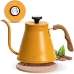 Gooseneck Kettle With Thermometer For Pour Over Coffee And Tea, 37 Fl Oz, Stainl New. Price: $59.99.
