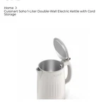 Cuisinart Soho 1-LITER Double-wall Electric Kettle With Cord Storage, Truffle New. Price: $48.97.