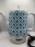 Bella Electric Ceramic Kettle Rare Teal Diamond Pattern KE7937-A -work Great Used. Price: $78.00.