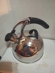 Oxo Uplift Tea Kettle 18/8 Stainless Steel 2QT/1.9L Good Grips Stovetop Used. Price: $29.00.